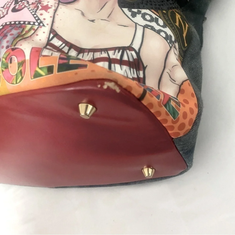 Nicole Lee Tote Purse/Shoulder-Bag Unique Beautiful Interior Tiny Scuff Rare